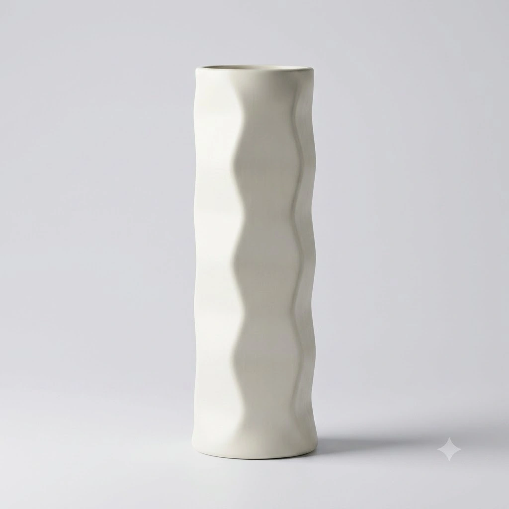 White Straight Vase